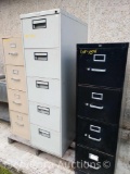 Lot of File Cabinets (2) 4-Dr Letter, (1) 5-Dr Legal