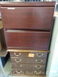 Lot of Wooden 2-Dr Lateral File Cabinets