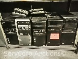 Lot of 5 Computers: HP, Compaq, E-machine and keyboards. Computers installed with large variety of