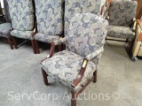 Lot of 14 High Back Cushion Chairs with Leaf Imprint