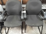 Lot of 2 Black Waiting Chairs