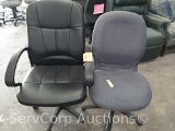 Lot Black Office Chair and Purple Desk Chair