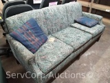 Green Couch with 2 Throw Pillows