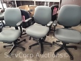 Lot of 6 Green Desk Chairs with Extra Arm Rests