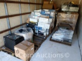 Lot of Various Toners, phone system, printers, computers (no hard drives), scrub pads, glass