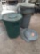 Lot of 4 various trash cans w/lids