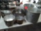 Lot of 9 various cooking pots, no lids