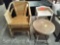 Lot of 2 wicker chairs with matching table and stand