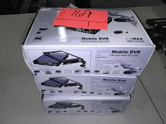 Lot of 3 Compact 4-Channel H.264 Mobil DVR MDVR21SC