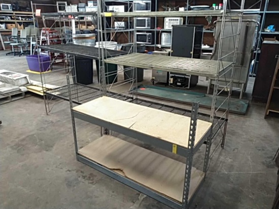 Lot of 2 wire racks & 1 tear drop rack