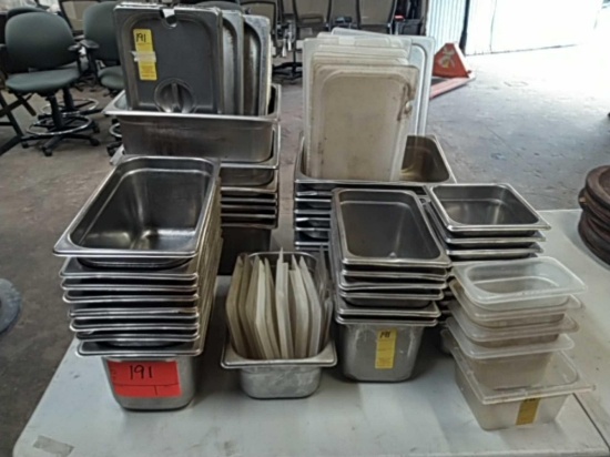 Lot of various stainless/plastic inserts & lids