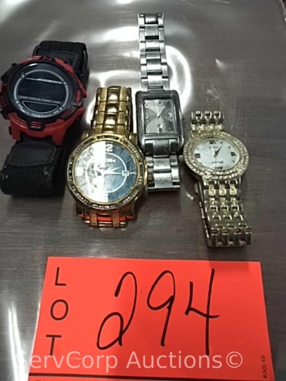 Lot of 4 various watches: Elgin, Conera Platinum, Kenneth Cole, Unknown