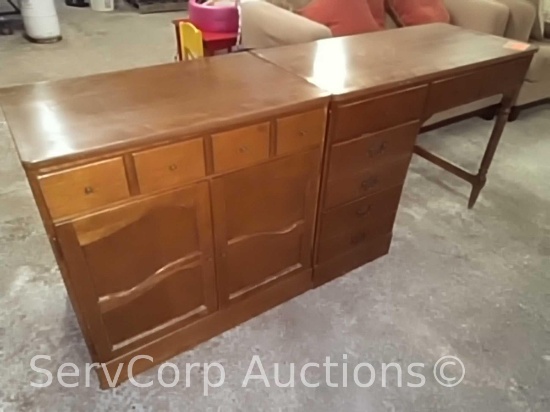 Lot of 40" Desk with cabinet