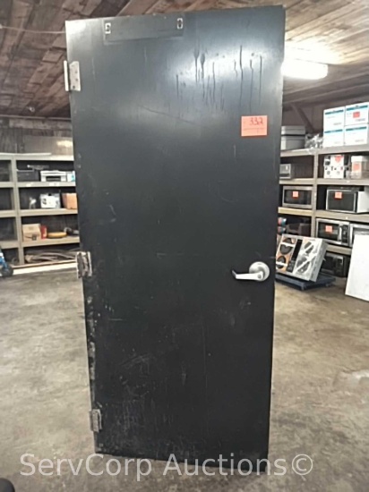 Single solid exterior door, no casing 3'x7'