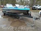 1991 Brunswick 18-Ft Boat with Mariner 115 Outboard Motor & 1991 Procraft Boat Trailer