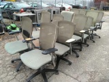 Lot of 12 Green Office Chairs