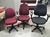 Lot of 3 various task chairs
