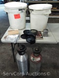 Lot of small Brute cans, CO2 canisters, toothpick dispenser, Margarita/Martini glass prep canisters