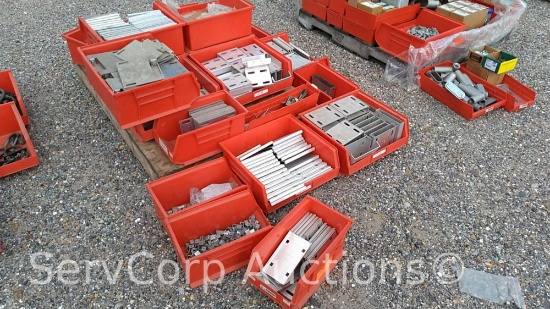 Lot on Pallet of various metal plates: B-Line 6", 7" & 4", B-Line splice plates, tray clips, tray