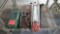 Lot on Shelf of Various Hole Saws, Tri-Pod, Stud Punch