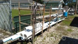 Lot of Pipe Rack with Various PVC Piping, PVC Hangers