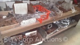 Lot on 2 Shelves of Various Brackets, Beam Clamps, Cushion Clamps