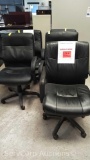 Lot of 5 Cushion Adjustable Black Desk Chairs (Seller: City of Covington)