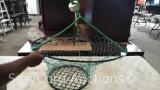 Lot on Shelf - Casting Net, Indian Statue, Flower Pot, Tray Stand (Private Seller)