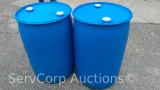 Lot of 2 Plastic 55-Gallon Blue Drums (Private Seller)