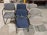 Lot of 5 Various Stack Chairs