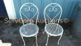 Lot of 2 Wrought Iron Patio Chairs