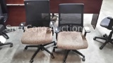 Lot of 2 Mesh/Cloth Brown Task Chairs