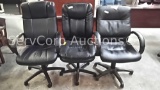Lot of 3 Black Rolling Chairs