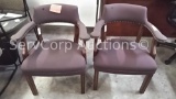 Lot of 2 Purple Cloth Desk Chairs