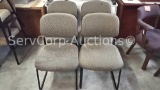 Lot of 4 Brown Cloth Stack Chairs