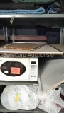 Lot of Cork Board, Shelf, Microwave, Shirts