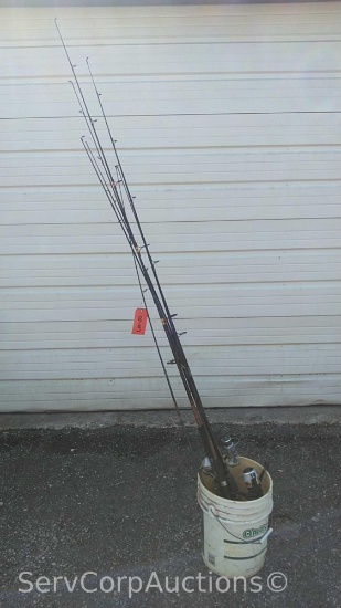 Lot of Various Fishing Poles & Reels