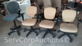 Lot of 3 Tan & 1 Grey Office Chairs