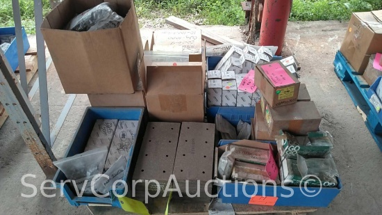 Lot on Pallet: Terminal Blocks, Hex Cap Screws, Proximity Limit Switches, Grease Fittings, Pipe