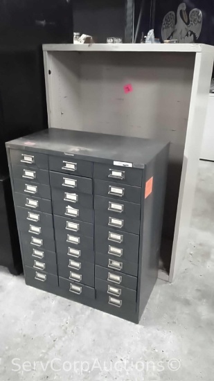 Lot of Metal Shelf & Index Cabinet