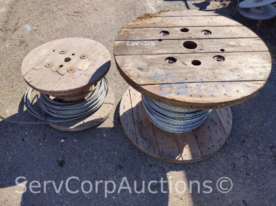 Lot of 2 Various Size Spools of Cable