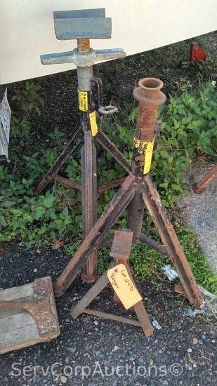 Lot of 3 Pipe Jack Stands: (2) 2000-Lb & 1 Unknown Capacity