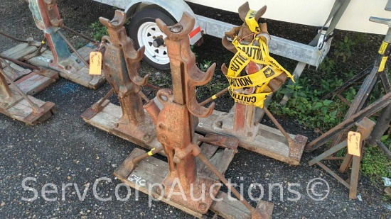 Lot of Simplex A1029 10-Ton Reel Jack (Goes Up Easy, Hard to Crank Down) & (2) Norton 1030 10-Ton