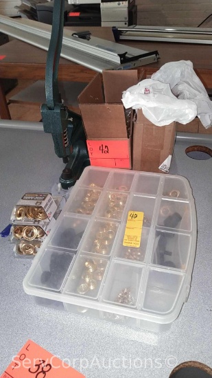 Lot of Various Size Grommet Refills with Grommet Press