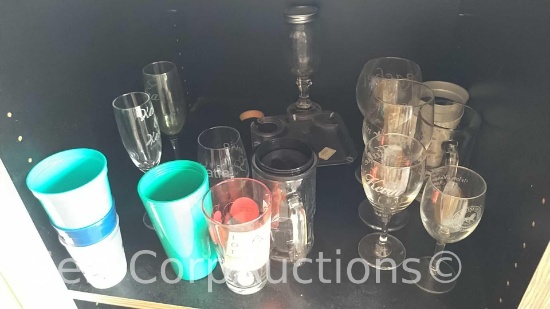 Lot of Various Sample Wine Glasses & Cups