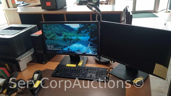 Dell PC with 2 Monitors, Keyboard, Mouse, Brother HL-22700W Printer