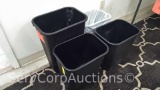 Lot of 4 Various Waste Cans