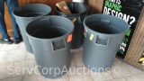 Lot of 1 Brute & 3 Huskee Trash Cans, No Lids