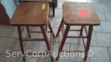Lot of 2 Wooden Stools