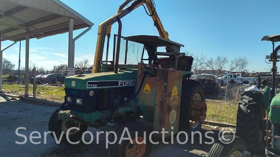 Ford 7740 Tractor with Alamo Side Boom Cutter, No Key
